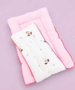 Alternative view of Muslin Cotton Kangaroo Wrapper - (65x43cm) - Pink Dog Head and Star - KW1