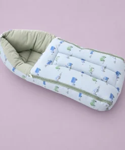 Soft Cotton Kangaroo Wrapper (62x40cm) - Light Blue and Vehicles - KW1