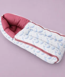 Soft Cotton Kangaroo Wrapper (62x40cm) - Blue with Blue Whale - KW1
