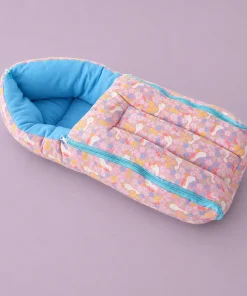 Soft Cotton Kangaroo Wrapper (62x40cm) - Pink Floral with White Duck - KW1