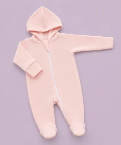 Hooded Sleeping Suit - Pink Stripe - SS1