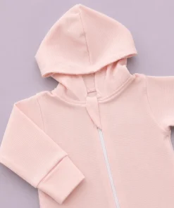 Hooded Sleeping Suit - Pink Stripe - SS1 - Image 2