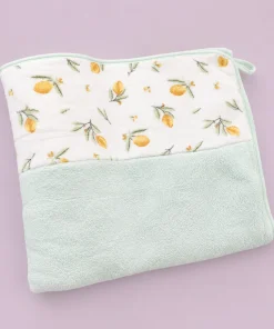 Microfiber Bath Towel - 60x120cm -  Pista Green with Floral - BT1