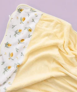 Microfiber Bath Towel - 60x120cm -  Yellow with Floral - BT1 - Image 2