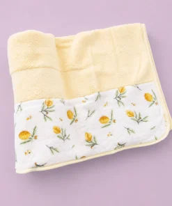 Microfiber Bath Towel - 60x120cm -  Yellow with Floral - BT1