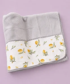 Microfiber Bath Towel - 60x120cm - Grey with Floral - BT1