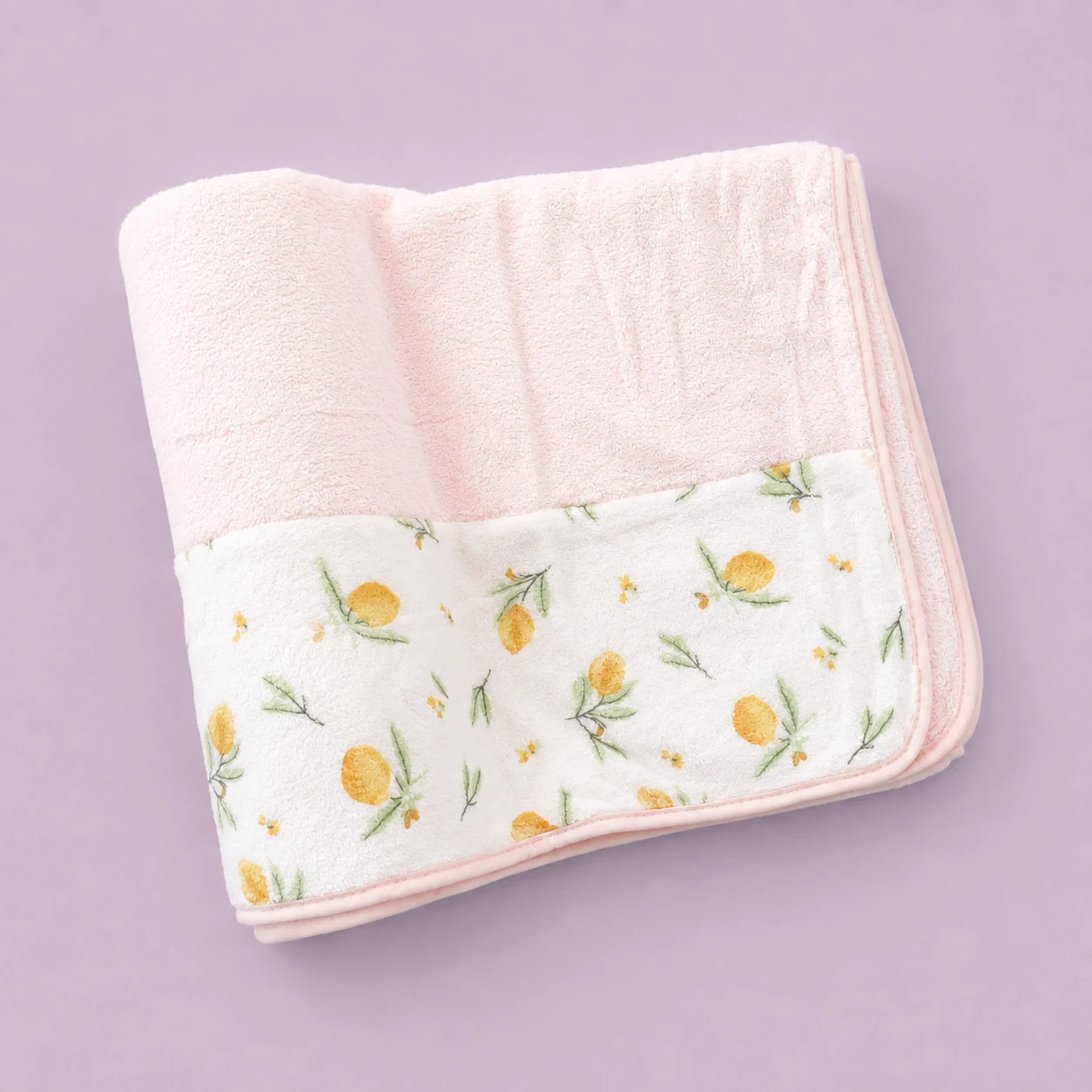 Microfiber Bath Towel - 60x120cm - Light Pink with Floral - BT1