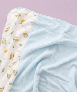 Microfiber Bath Towel - 60x120cm - Blue with Floral - BT1 - Image 2