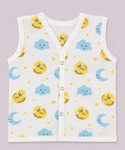 Muslin Cotton Jhabla - Pack of 4 -Cloud, Dino, Cat and Space - JH1 - Image 5