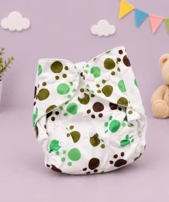Alternative view of Reusable Cloth Diapers(Pack of 3) - Green Foot, Flower and Star - CDP1