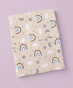 Cotton Cradle Cloth(220x110cm) - Beige with Rainbow and Star - CC1
