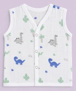 Muslin Cotton Jhabla - Pack of 4 -Cloud, Dino, Cat and Space - JH1 - Image 3