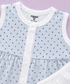 Alternative view of Sleeveless Combed Cotton Frock - Blue Heart - DFK1