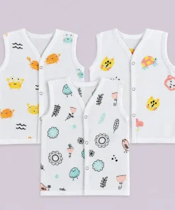 Muslin Cotton Jhabla - Pack of 3 - Crab, Turtle and Sparrow- JH1