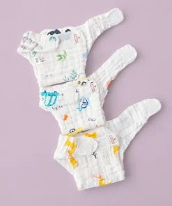 Alternative view of Muslin Crinkled Nappy (Pack of 3) - Color Car , Panda , Yellow Deer -  NP01