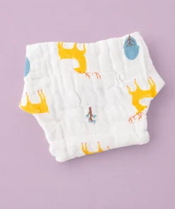Muslin Crinkled Nappy (Pack of 3) - Color Car , Panda , Yellow Deer -  NP01 - Image 4