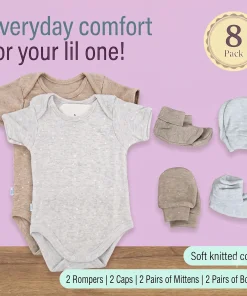Premium Half-Sleeve Romper and Cap Set Combo Pack of 2 - Whale and Pinecone - AZBS - Image 4