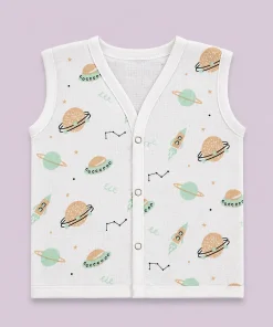 Muslin Cotton Jhabla - Pack of 4 -Cloud, Dino, Cat and Space - JH1 - Image 4
