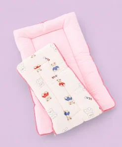 Alternative view of Muslin Cotton Kangaroo Wrapper - (65x43cm) - Pink with My Friend Teddy - KW1
