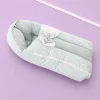 Premium Baby Carry Nest and Wrapper (62x30cm) - White Palm Leaf Pattern - KW1