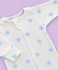 Sleeping Suit - Off White with Blue Big Star - SS1 - Image 2