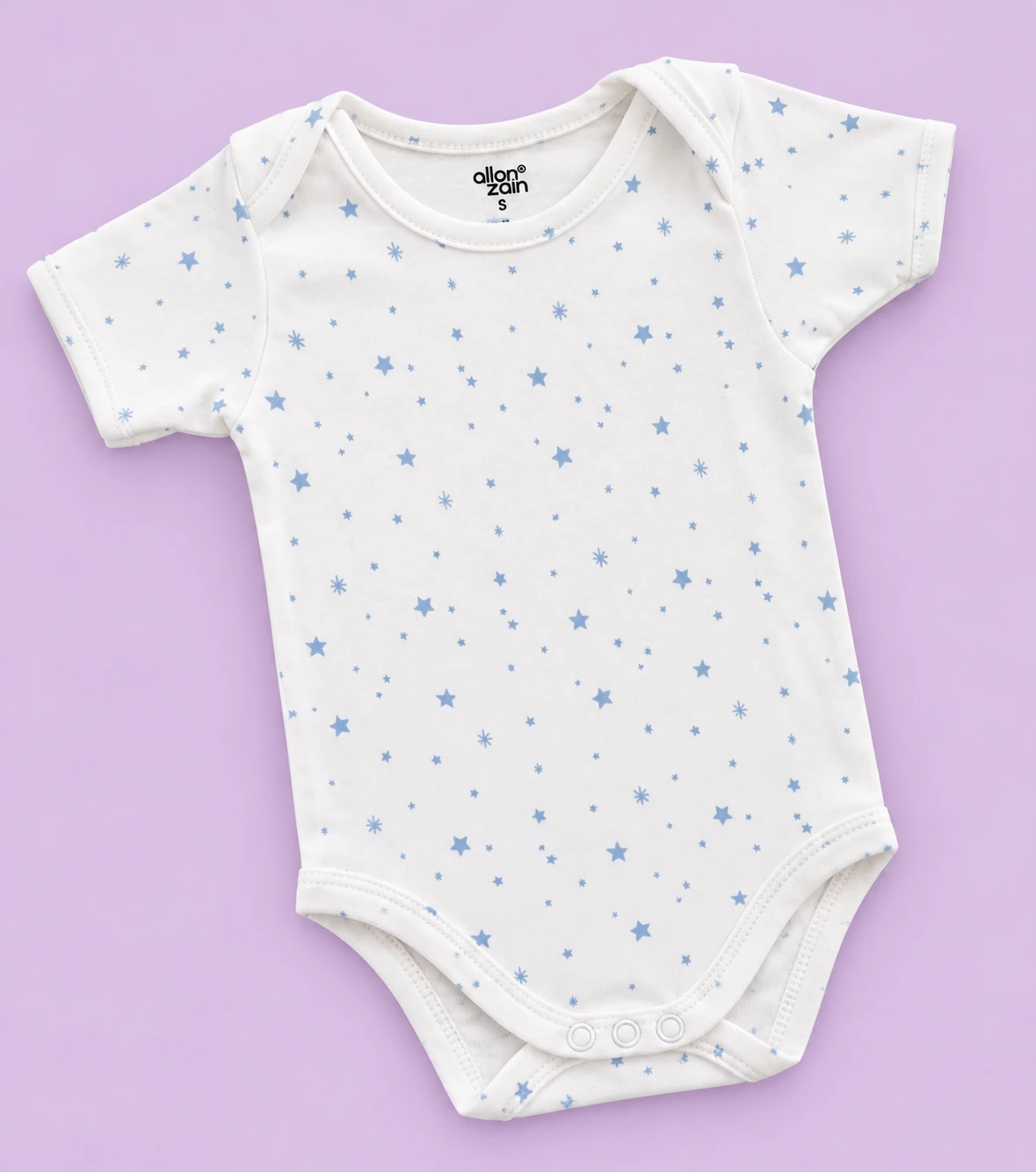 Romper/Onesie - Combo Pack of 2- Cream Floral and Blue Star - AZBS - Image 3