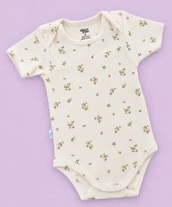Romper/Onesie - Combo Pack of 2- Cream Floral and Blue Star - AZBS - Image 2