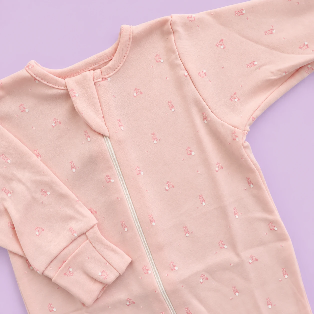 Sleeping Suit - Pink with Small Rabbit - SS1 - Image 2