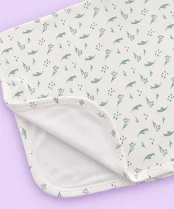Knitted Cotton Small Hooded Blanket (Pack of 2) - Light Pink with Kitchen Accessories and Green Leaf - HBL - Image 2