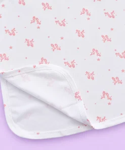 Knitted Cotton Small Hooded Blanket (Pack of 2) - Grey Bear and Pink Shoe - HBL - Image 3