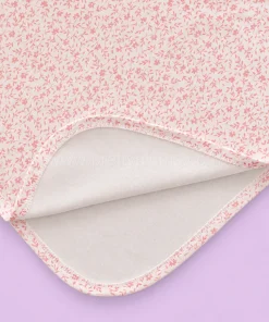 Alternative view of Knitted Cotton Small Hooded Blanket(Pack of 2) - Off White with Strawberry and Pink Leaf - HBL