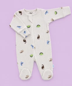 Sleeping Suit - Light Grey with Dino  - SS1