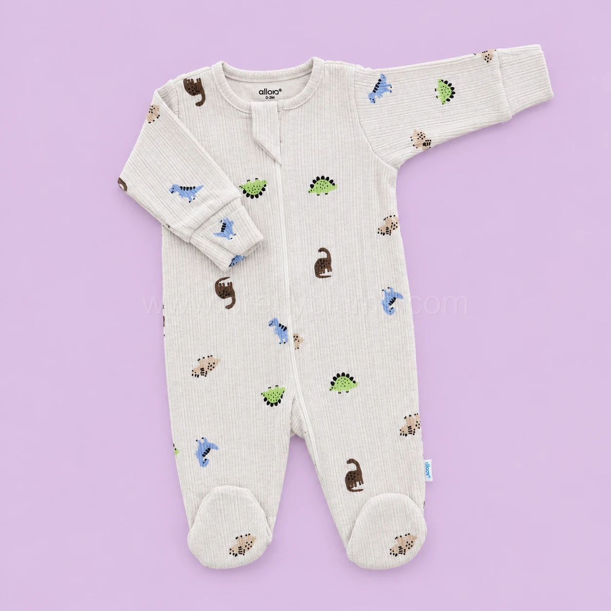 Sleeping Suit - Light Grey with Dino - SS1