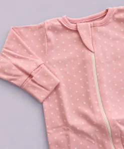 Alternative view of Sleeping Suit - Pink and White Dot - SS1