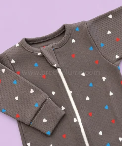 Sleeping Suit - Dark Grey with Color Heart  - SS1 - Image 2