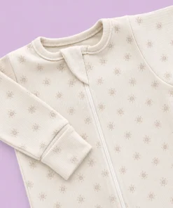 Sleeping Suit - Light Beige with Small Sun Print - SS1 - Image 2