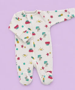 Sleeping Suit - Light Grey with Beach - SS1