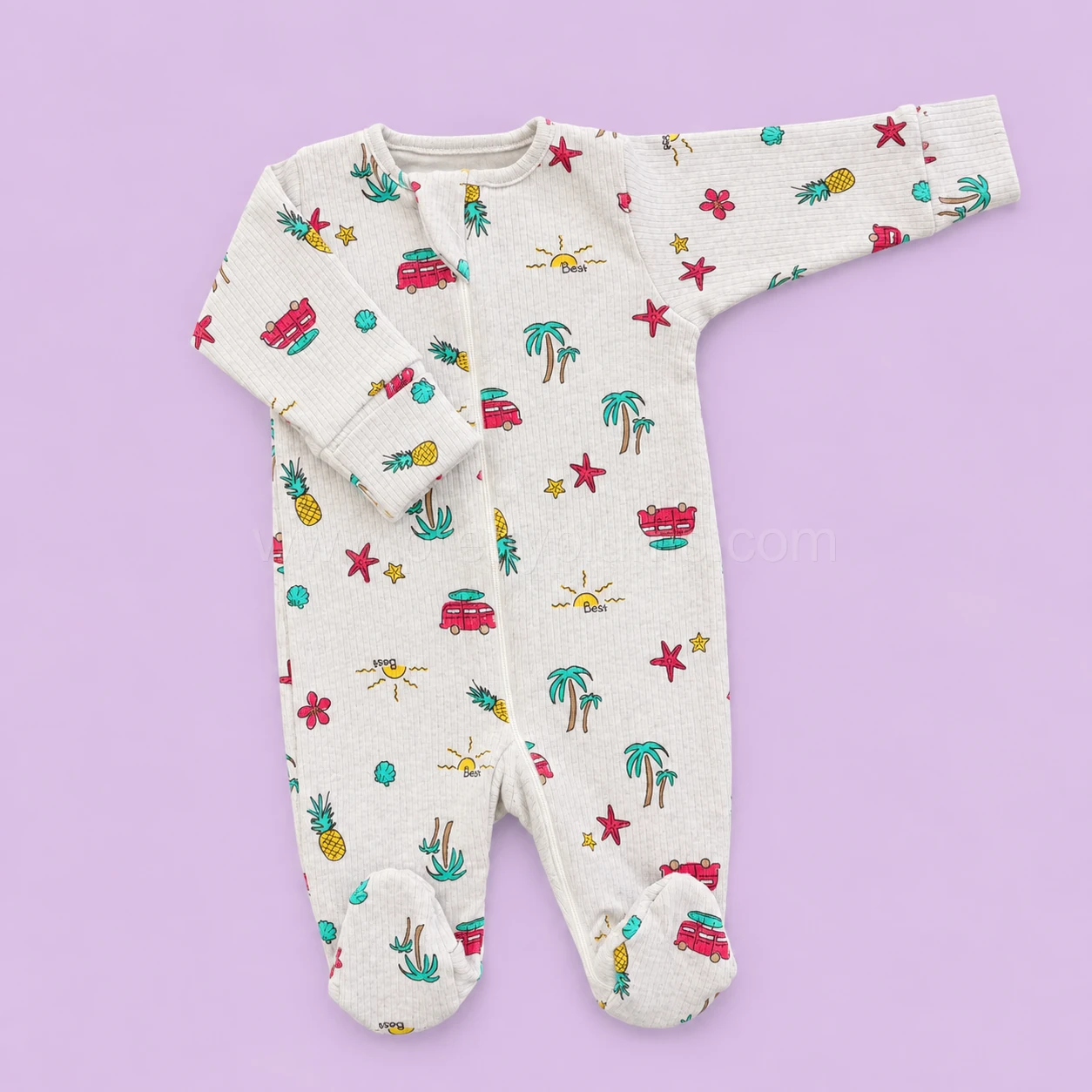 Sleeping Suit - Light Grey with Beach - SS1