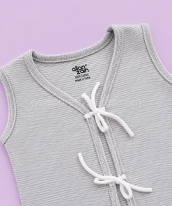 Alternative view of Front Knot Sleeveless Jhabla (Pack of 2) - Pink Strip and Grey Strip - JH1