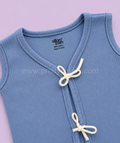 Alternative view of Front Knot Sleeveless Jhabla (Pack of 2) - Dark Blue and Blue with Blue Star - JH1