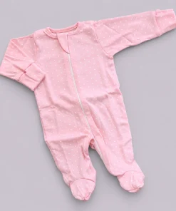 Sleeping Suit - Pink and White Dot - SS1