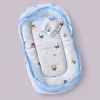 Foldable Muslin Bedding Set (82×45cm) - Blue with Bear - BS1