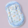 Foldable Muslin Bedding Set (82×45cm) - Blue with Animal and Tree - BS1