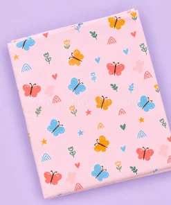 Baby Cotton Hooded Cradle Cloth - Light Pink with Butterfly - CC1