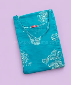 Maternity Feeding A-line Kurthy - Light Teal Green with White Print - MFK - Image 2