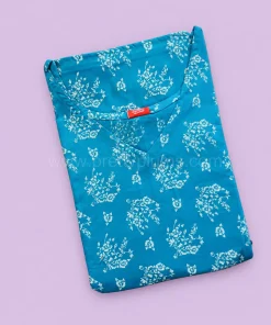 Maternity Feeding A-line Kurthy - Blue with White Floral Print - MFK - Image 2