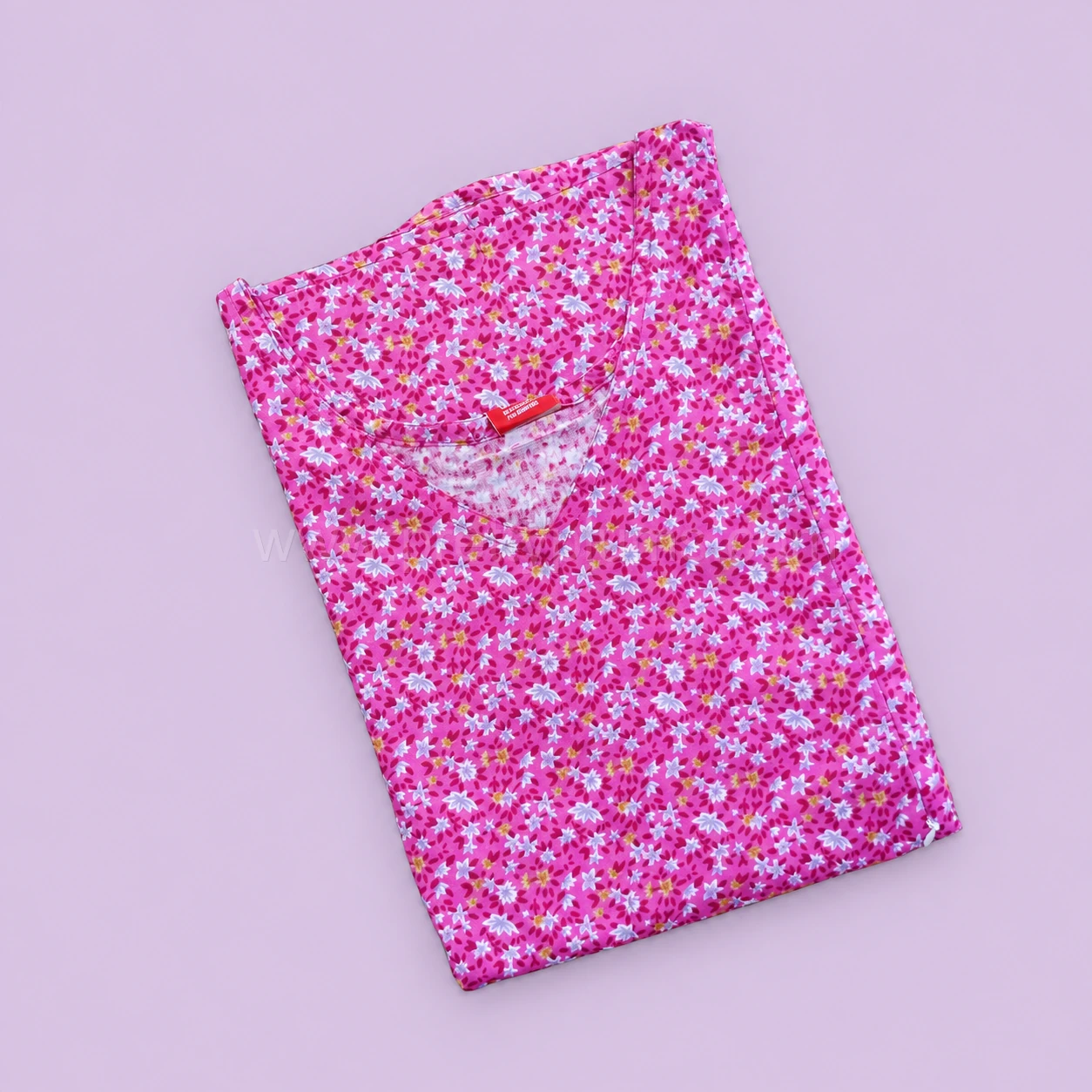 Maternity Feeding A-line Kurthy - Magenta with Grey and Yellow Floral - MFK - Image 2