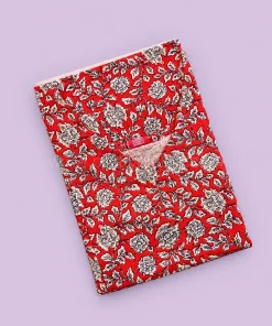 Maternity Feeding A-line Kurthy - Red with CreamFloral Print  - MFK - Image 2