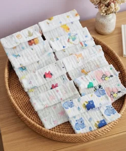 Assorted Crinkled White Muslin Burp / Face Towel (2-15combos) - 50x25cm - Combo Pack  - BP1