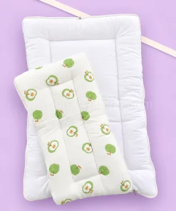 Alternative view of Crinkled Muslin Cotton Kangaroo Wrapper - (65x43cm) - Off White with Green Apple - KW1